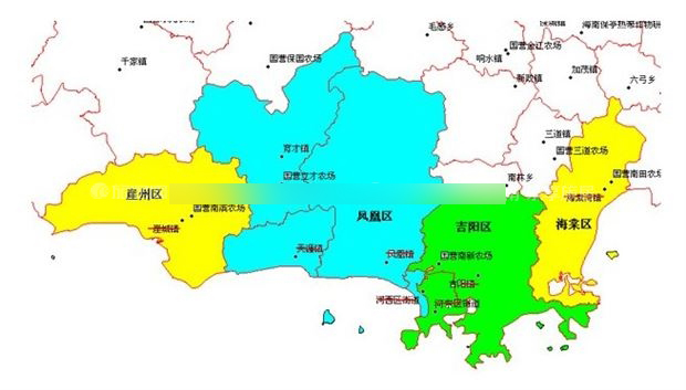 三亞市行政區劃圖